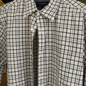 Banana Republic Blue and White Plaid Shirt